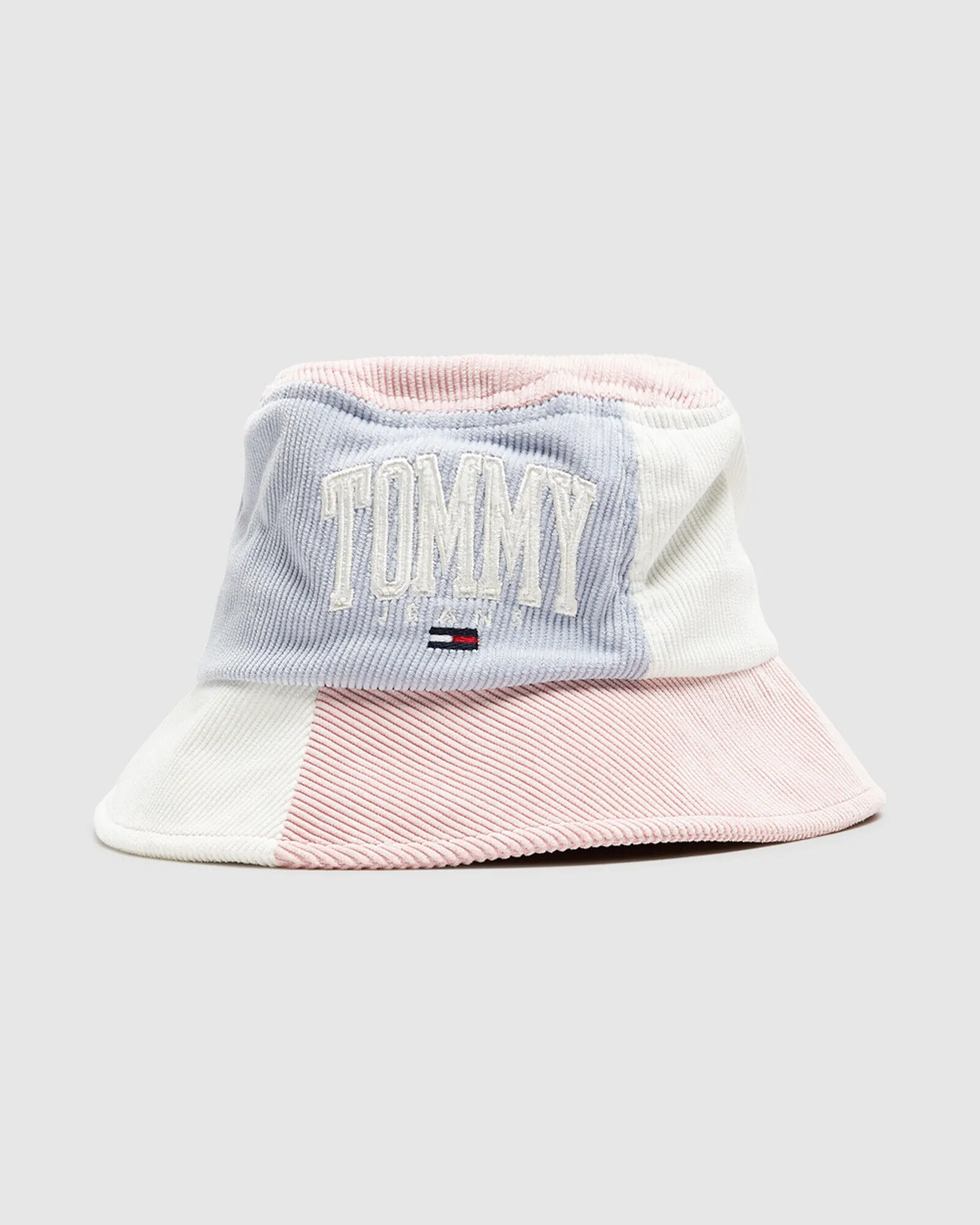 Tommy Jeans ABO TJW College Bucket Hat Afterglow Colour Block White/Blue/Pink