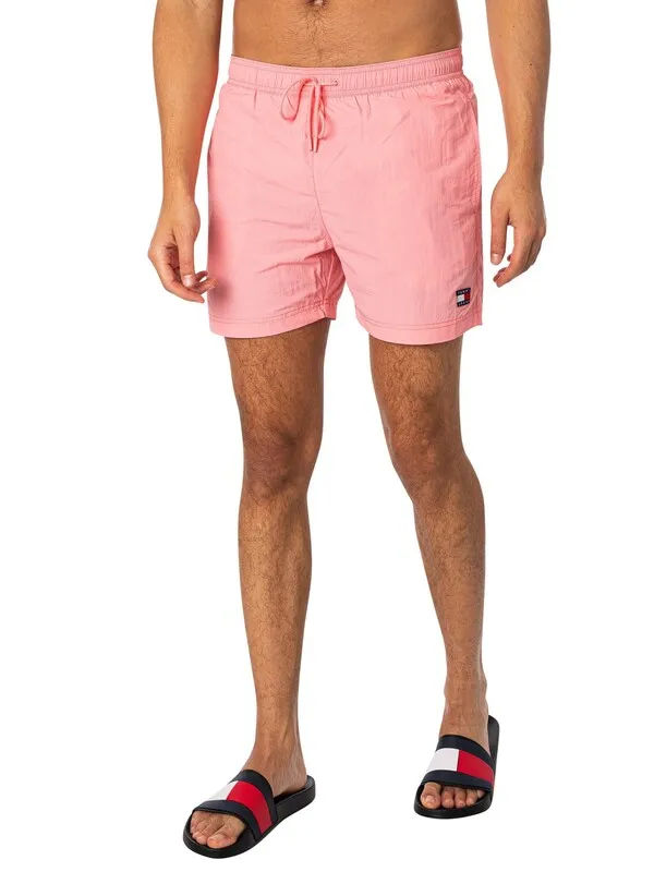 Tommy Jeans Crinkle Nylon Swim Shorts - Tickled Pink