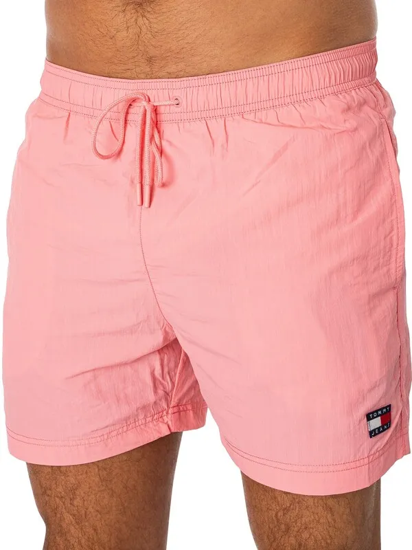 Tommy Jeans Crinkle Nylon Swim Shorts - Tickled Pink