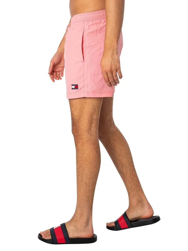 Tommy Jeans Crinkle Nylon Swim Shorts - Tickled Pink