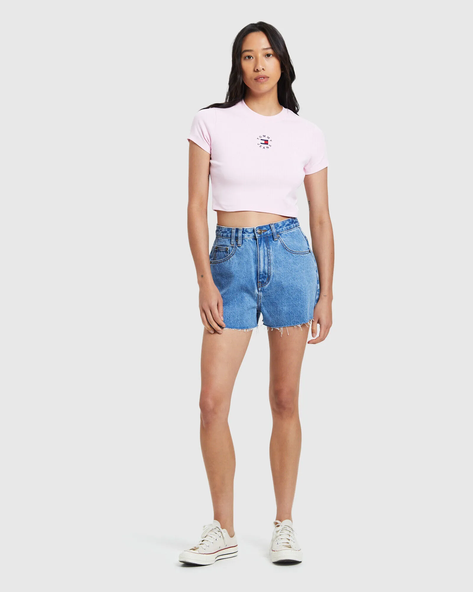 Tommy Jeans TJW Baby Crop Tiny Tommy Tee Romantic Pink