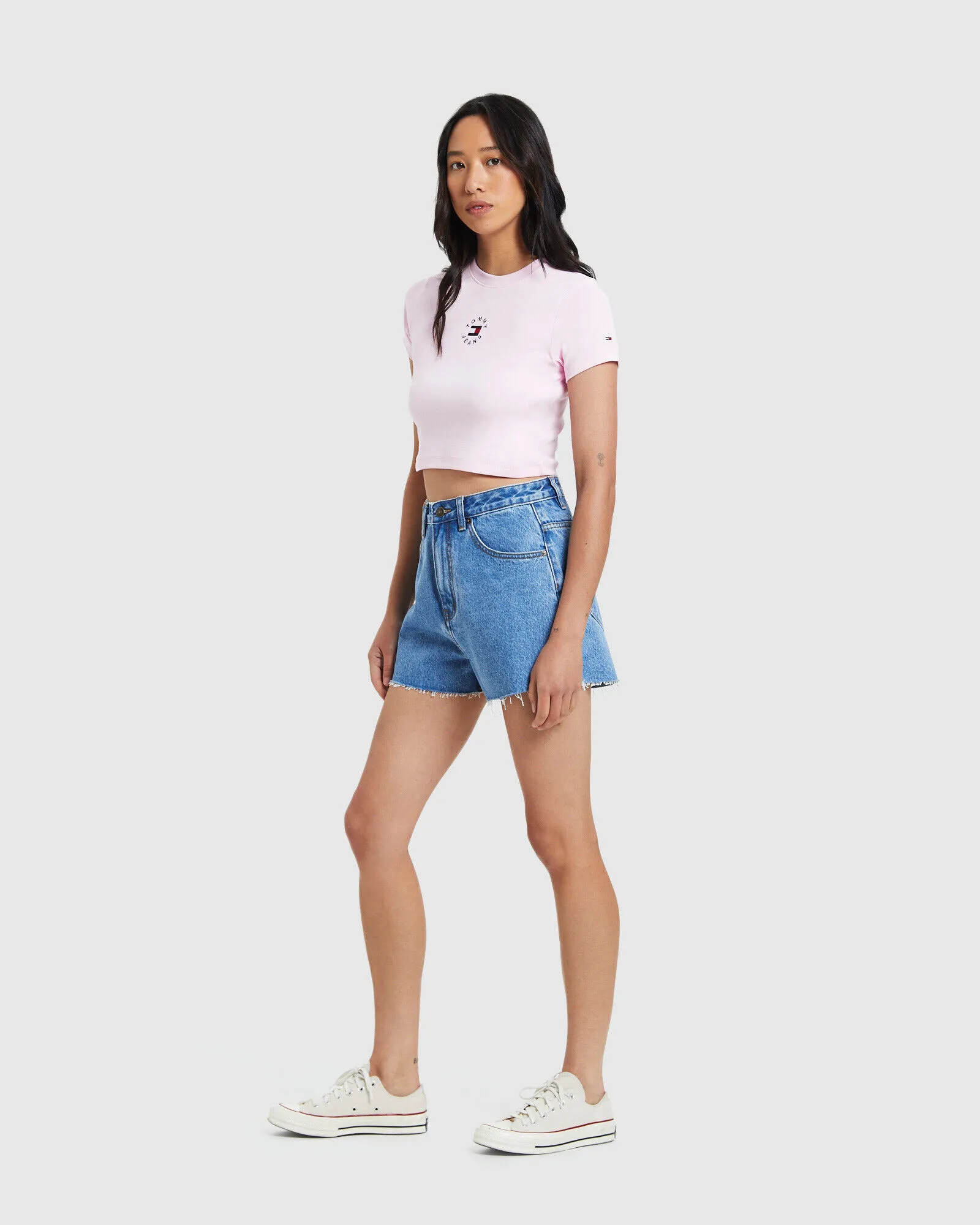 Tommy Jeans TJW Baby Crop Tiny Tommy Tee Romantic Pink