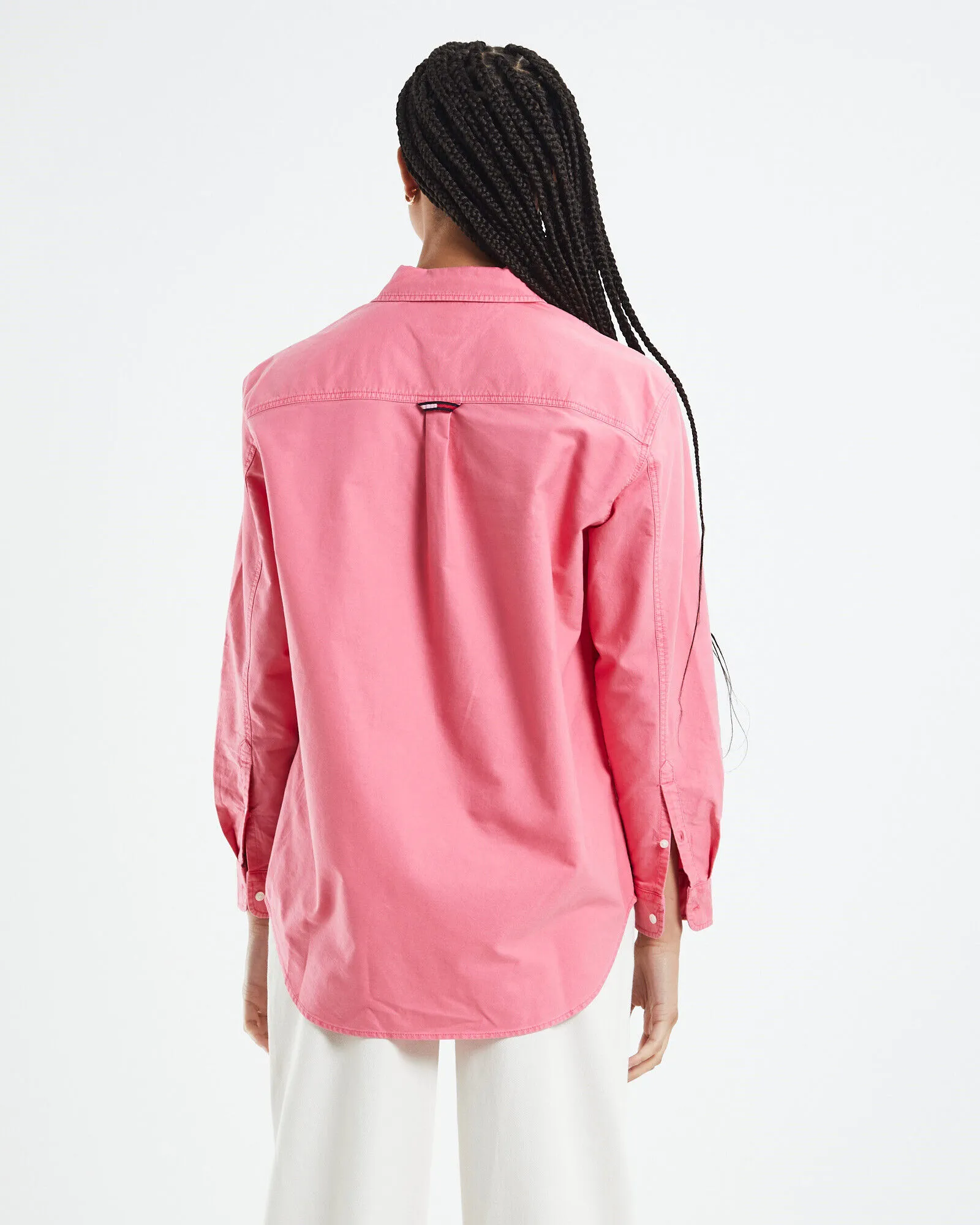 Tommy Jeans TJW Badge Boyfriend Shirt Garden Rose Pink