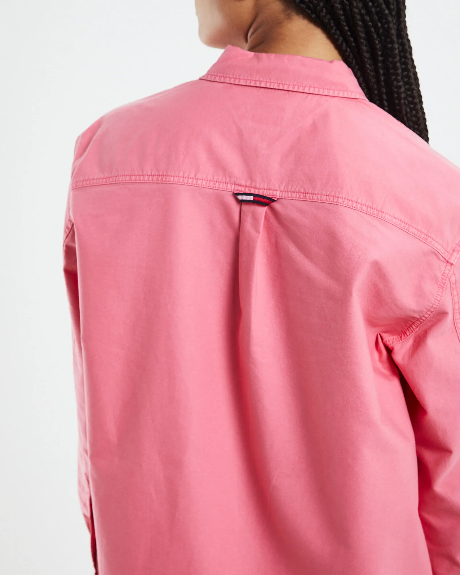 Tommy Jeans TJW Badge Boyfriend Shirt Garden Rose Pink