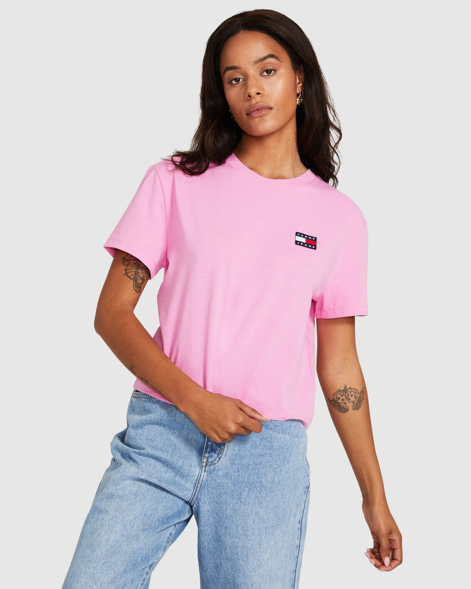 Tommy Jeans TJW Tommy Badge T-Shirt Pink Daisy