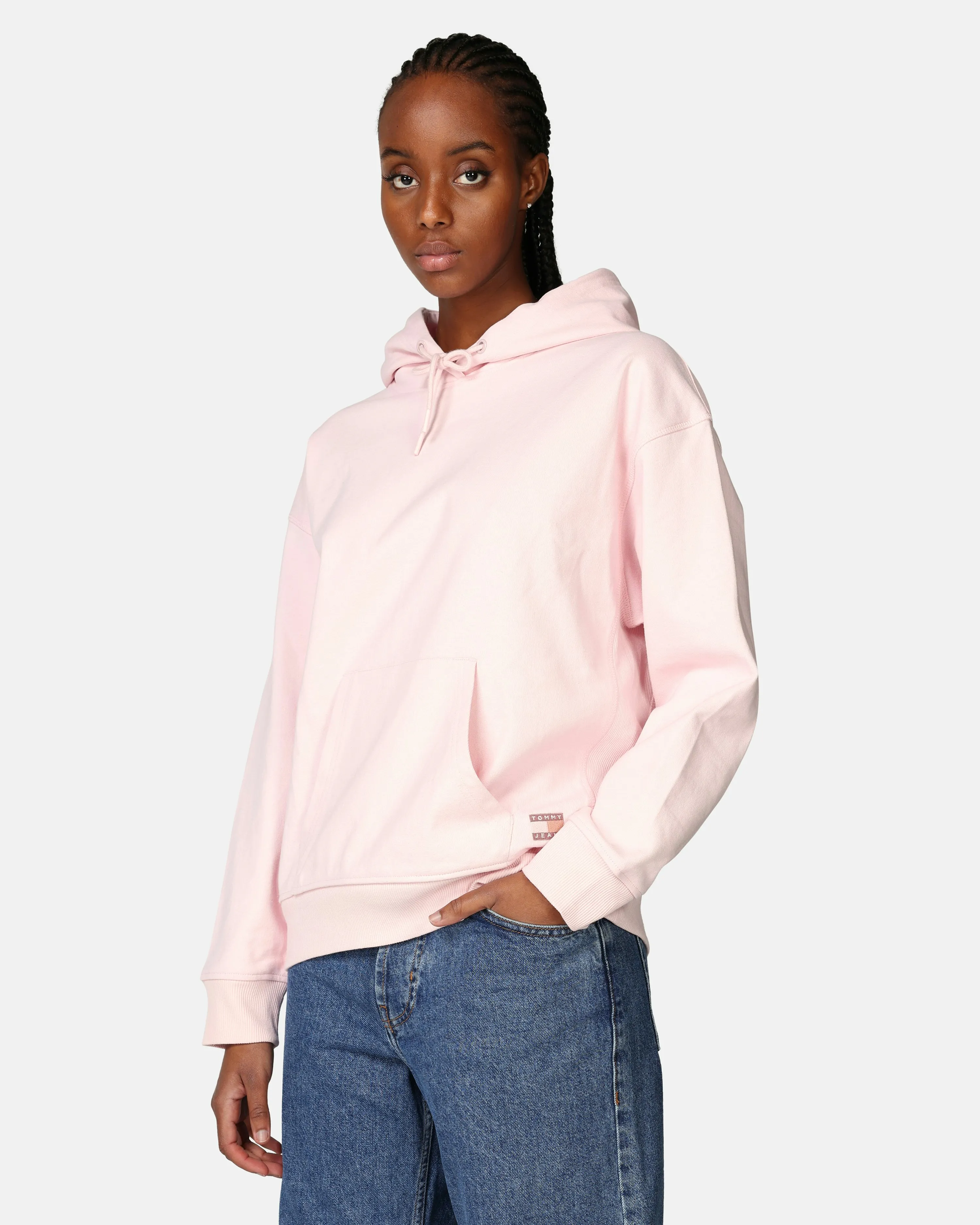 Tommy Jeans Tonal Drawstring Hoodie Pink | Women | Junkyard