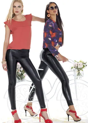 Trasparenze Black Russian Faux Leather leggings ()