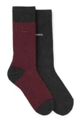 Two-pack of regular-length socks with logo details