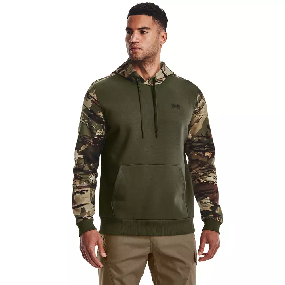 'Under Armour' Men's Rival Fleece Blocked Hoodie - Marine OD Green