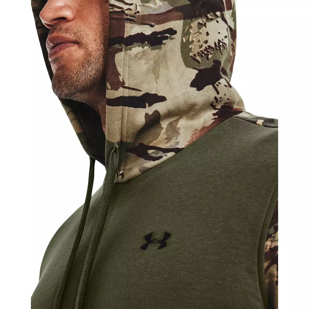 'Under Armour' Men's Rival Fleece Blocked Hoodie - Marine OD Green