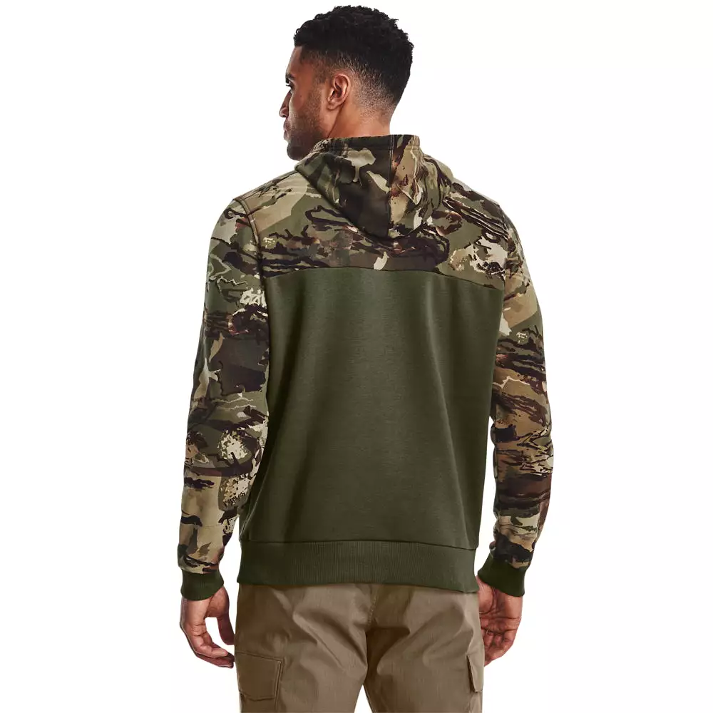 'Under Armour' Men's Rival Fleece Blocked Hoodie - Marine OD Green