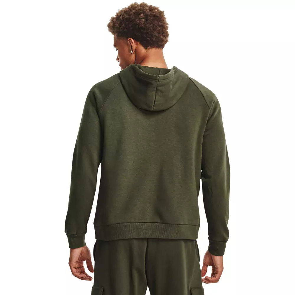 'Under Armour' Men's Rival Fleece Logo Hoodie - Marine OD Green / White