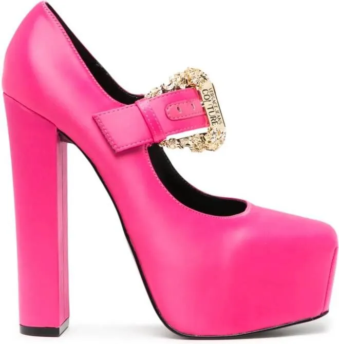 Versace Jeans Couture Hurley 150mm satin platform pumps Pink