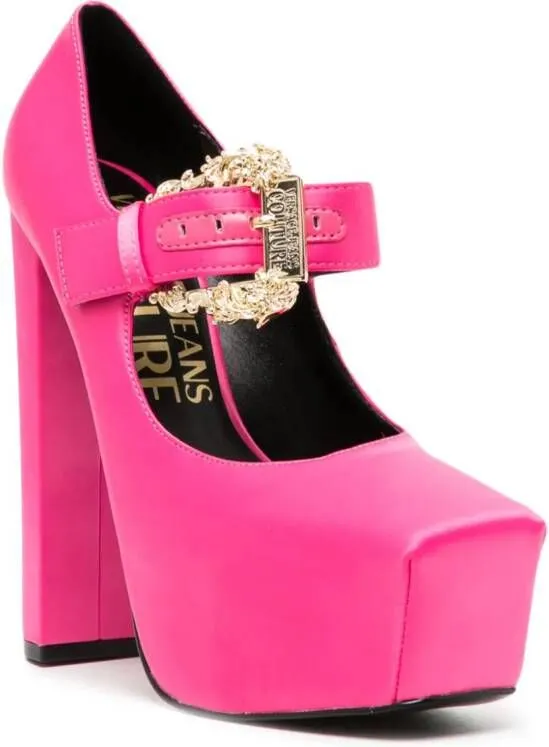 Versace Jeans Couture Hurley 150mm satin platform pumps Pink