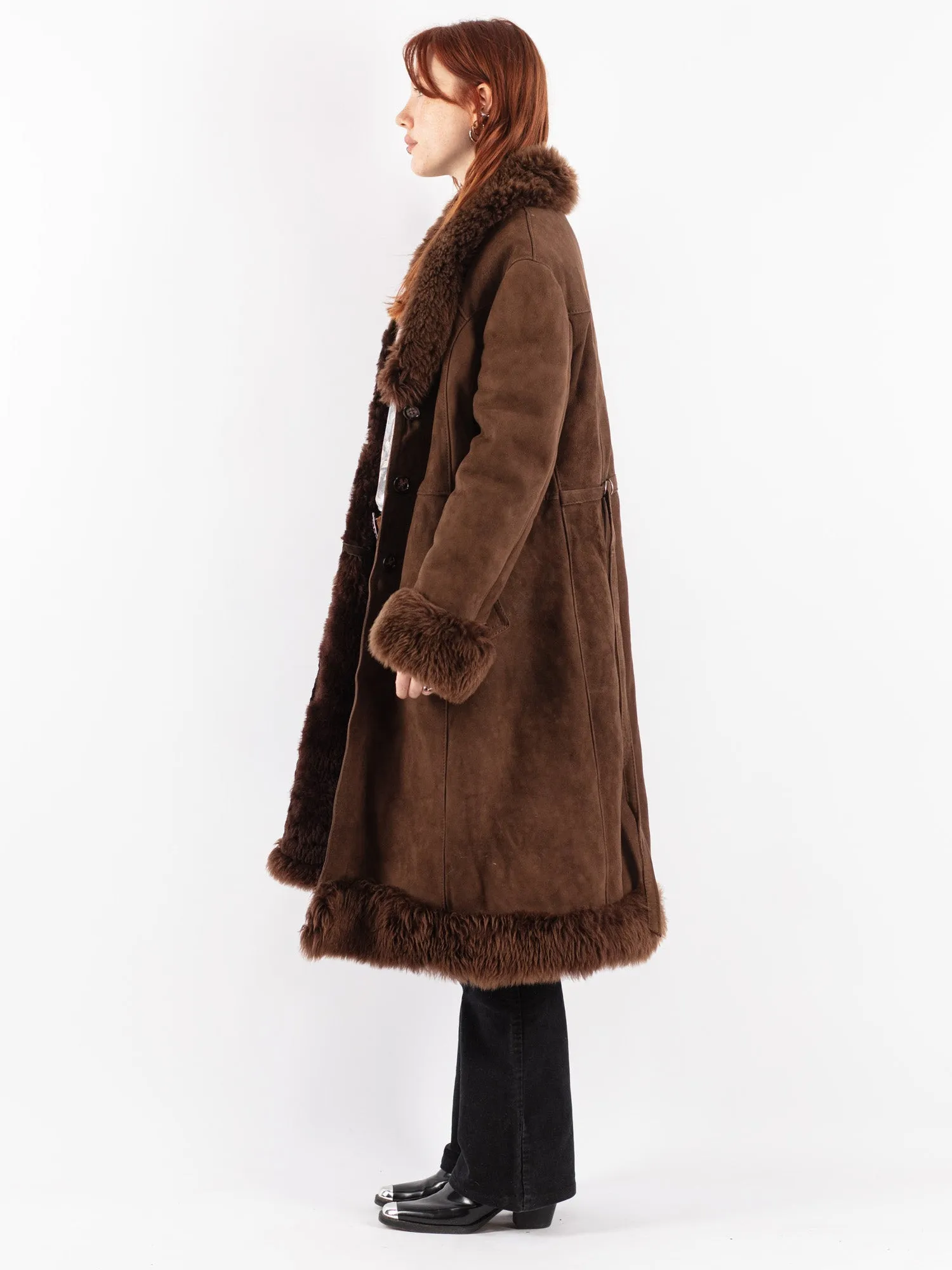 Vintage 70's Penny Lane Sheepskin Coat in Brown