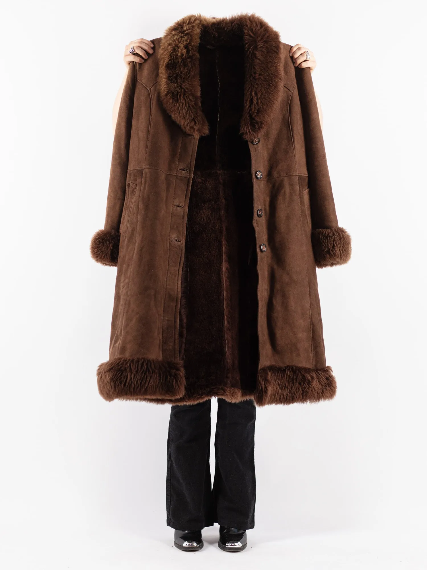 Vintage 70's Penny Lane Sheepskin Coat in Brown