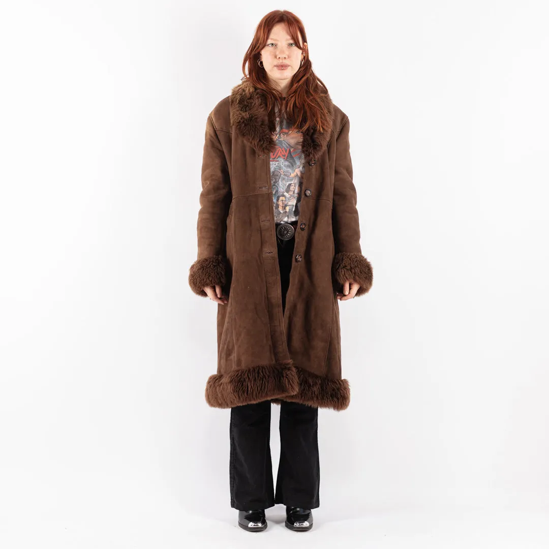 Vintage 70's Penny Lane Sheepskin Coat in Brown