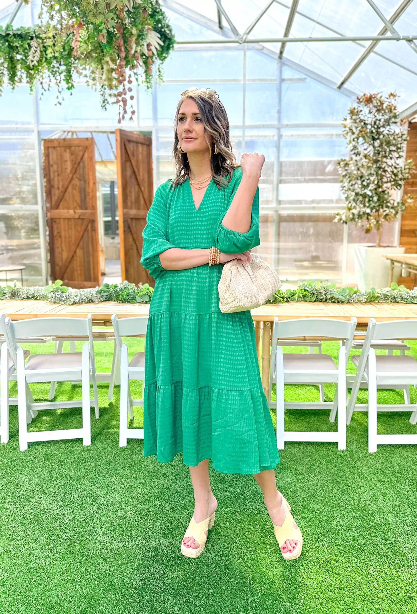 With Love Midi Dress in Kelly Green