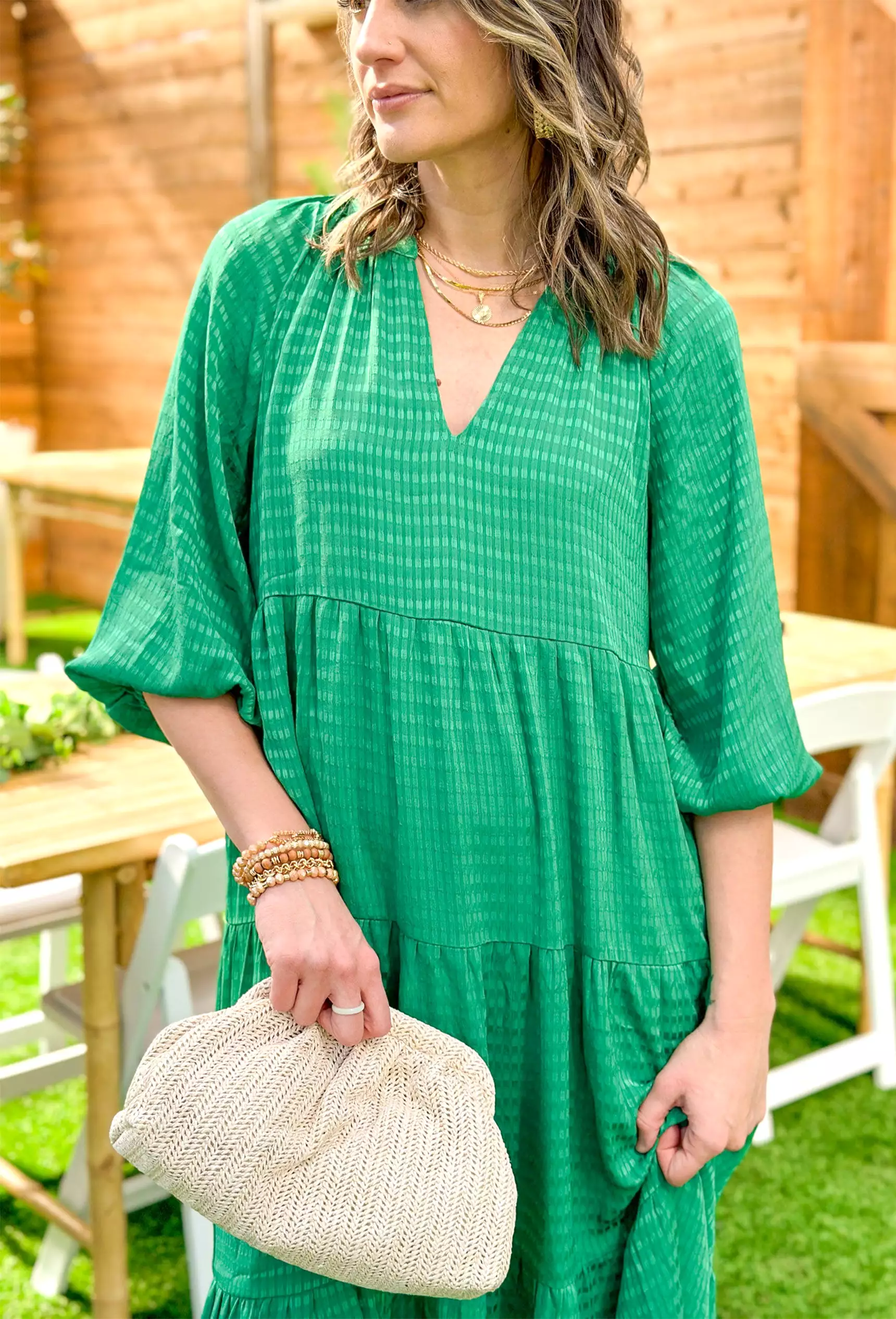 With Love Midi Dress in Kelly Green