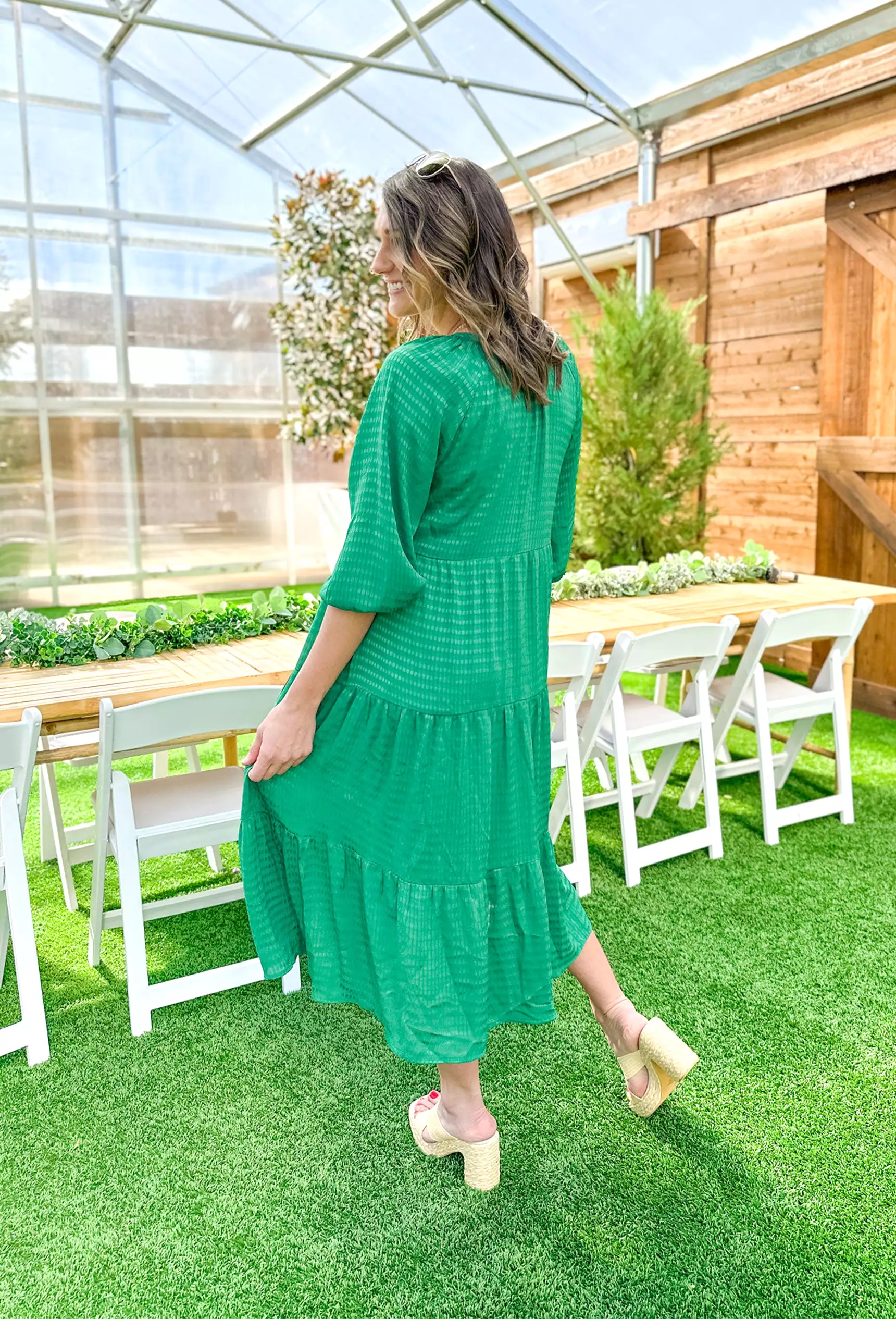 With Love Midi Dress in Kelly Green