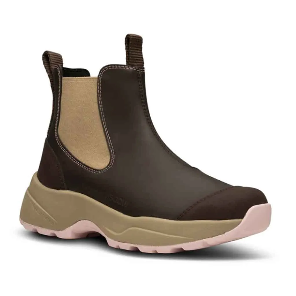 Woden Siri Waterproof Boot - Chocolate/Light Lilac