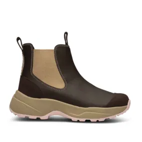 Woden Siri Waterproof Boot - Chocolate/Light Lilac