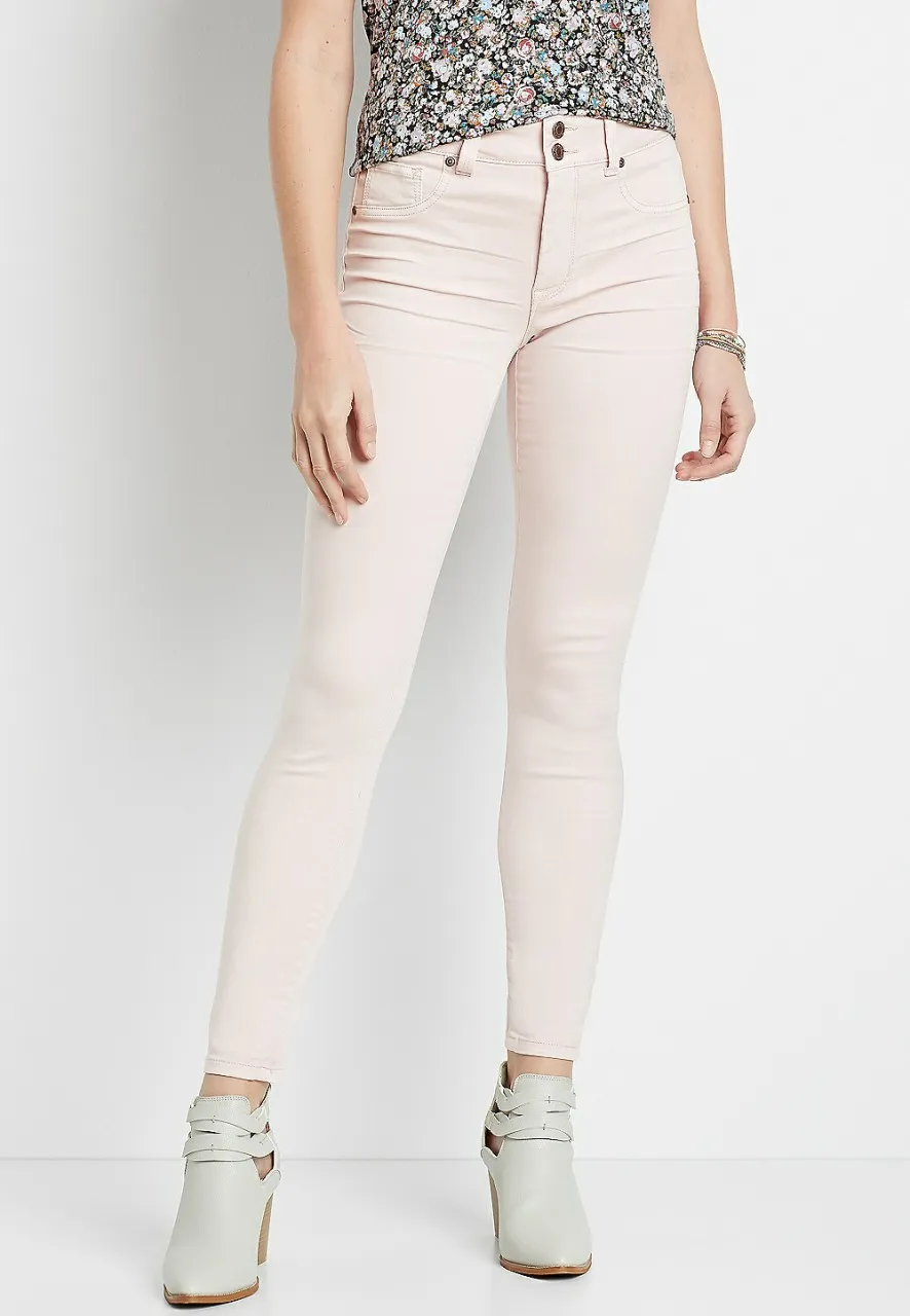 Women Maurices Jeans | High Rise Light Pink Double Button Jegging Made With Repreve&Reg