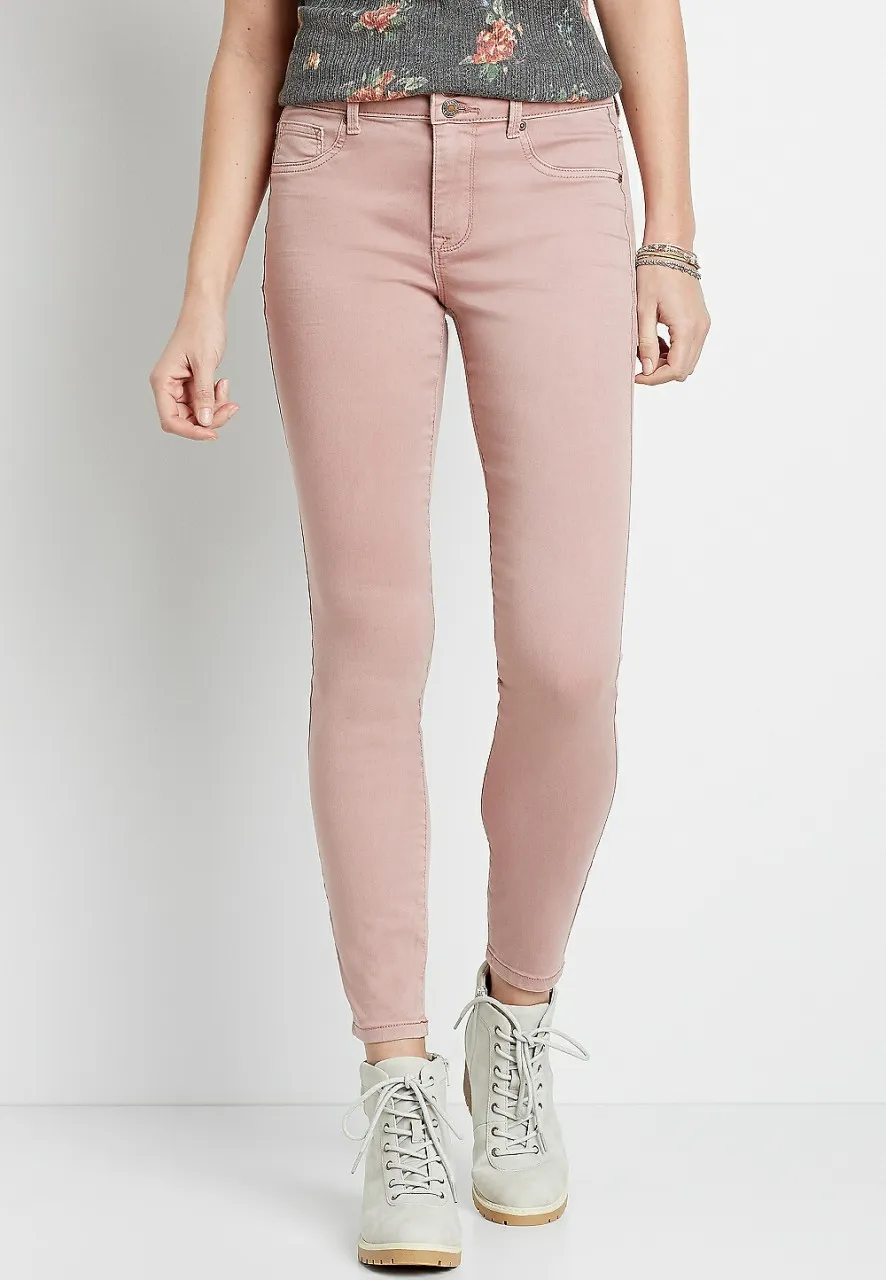 Women Maurices Jeans | High Rise Pink Double Button Jegging Made With Repreve&Reg