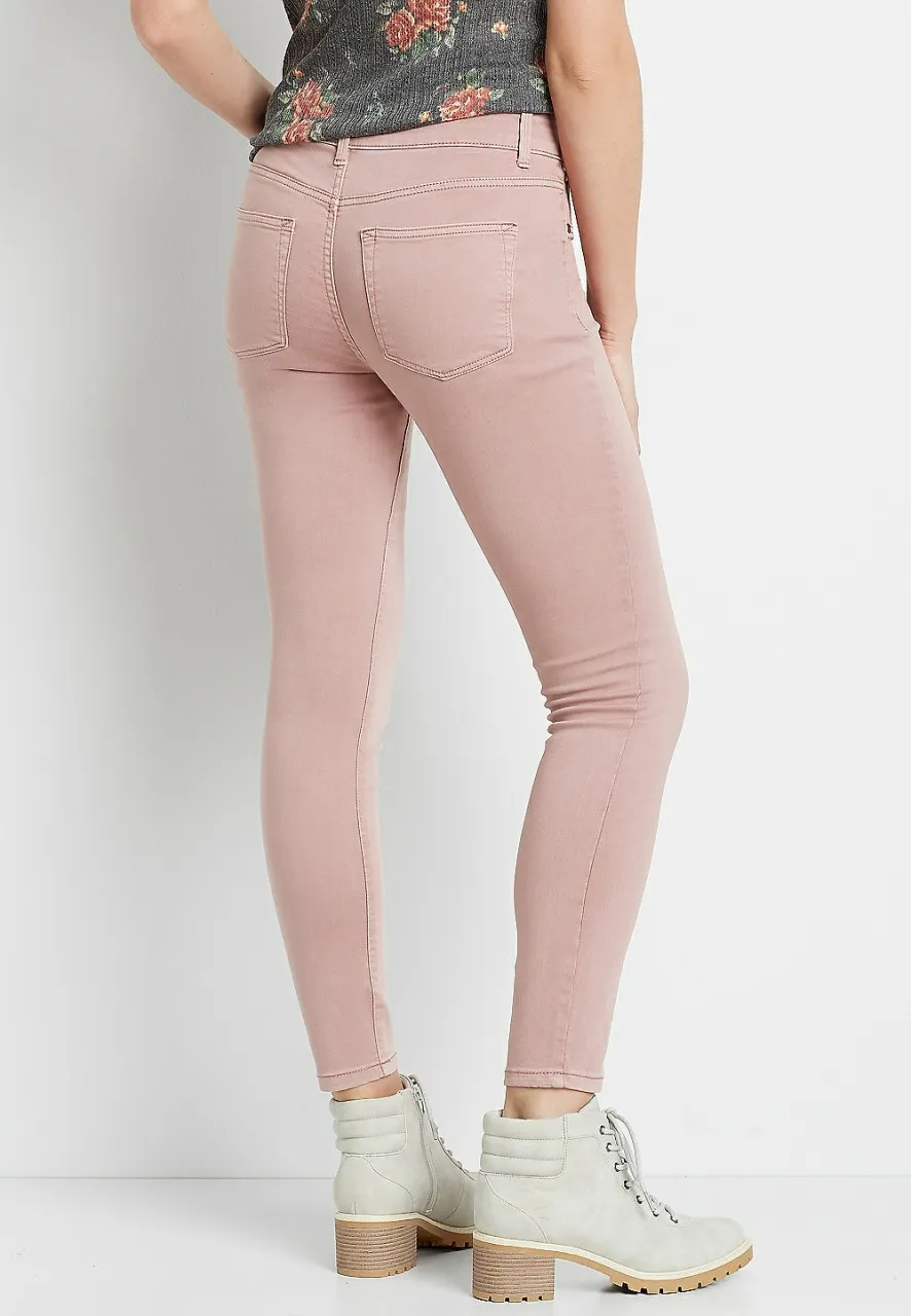 Women Maurices Jeans | High Rise Pink Double Button Jegging Made With Repreve&Reg