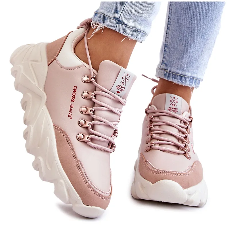 Women's Platform Sneakers Cross Jeans KK2R4072C Nude pink