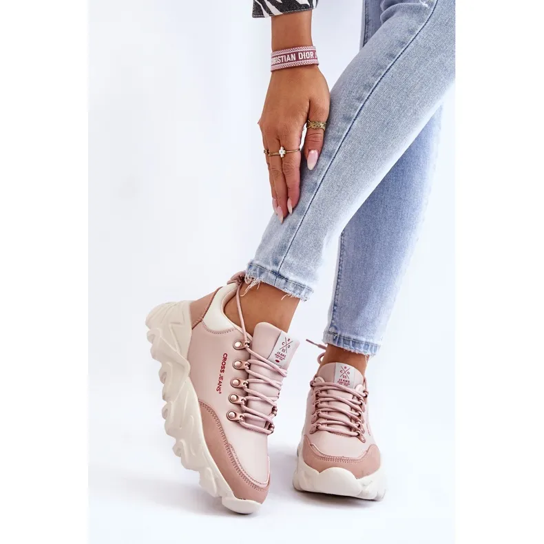 Women's Platform Sneakers Cross Jeans KK2R4072C Nude pink