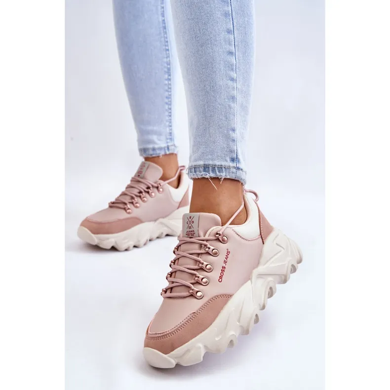 Women's Platform Sneakers Cross Jeans KK2R4072C Nude pink