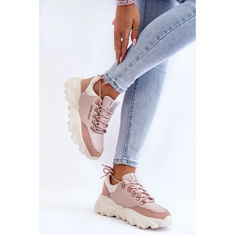 Women's Platform Sneakers Cross Jeans KK2R4072C Nude pink