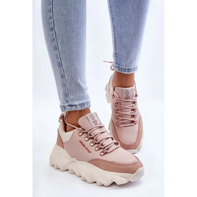 Women's Platform Sneakers Cross Jeans KK2R4072C Nude pink