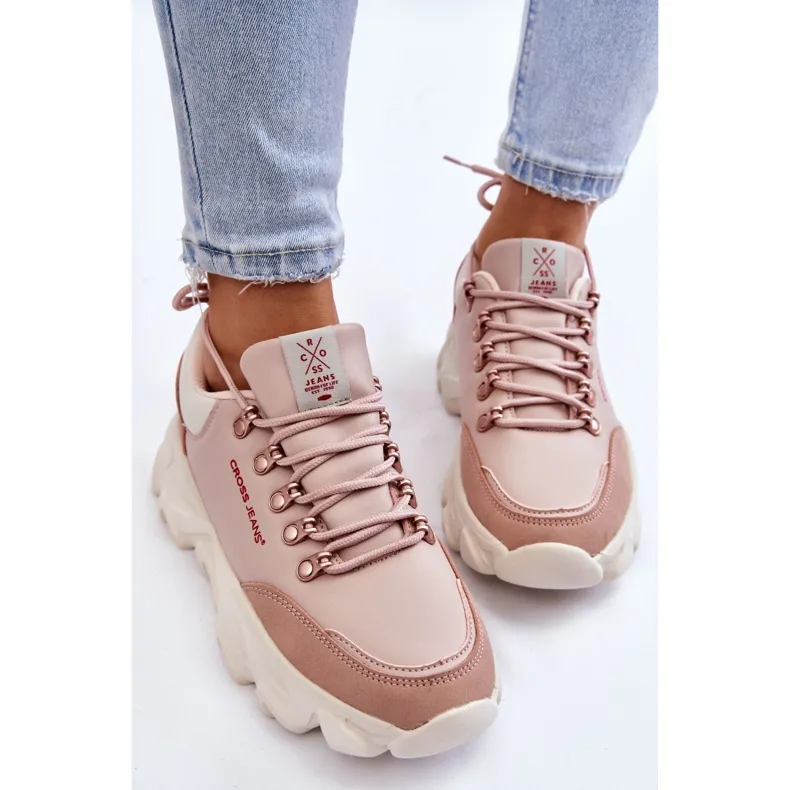 Women's Platform Sneakers Cross Jeans KK2R4072C Nude pink