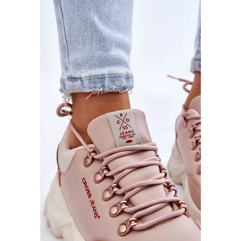 Women's Platform Sneakers Cross Jeans KK2R4072C Nude pink