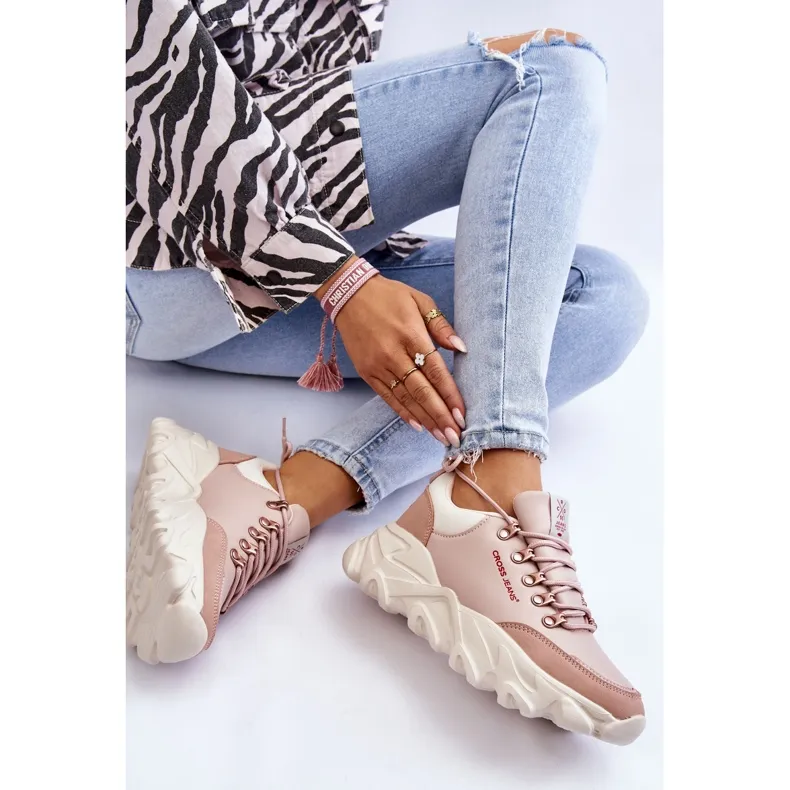 Women's Platform Sneakers Cross Jeans KK2R4072C Nude pink