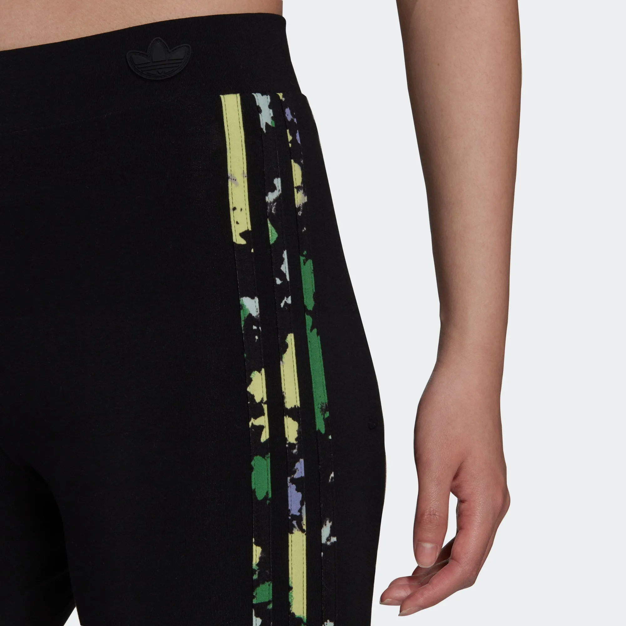 Women’s adidas Originals Floral 3-Stripes Leggings Black