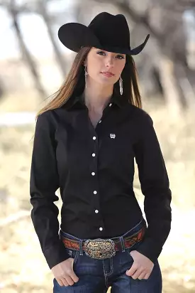 Women's Cinch Black Solid Shirt