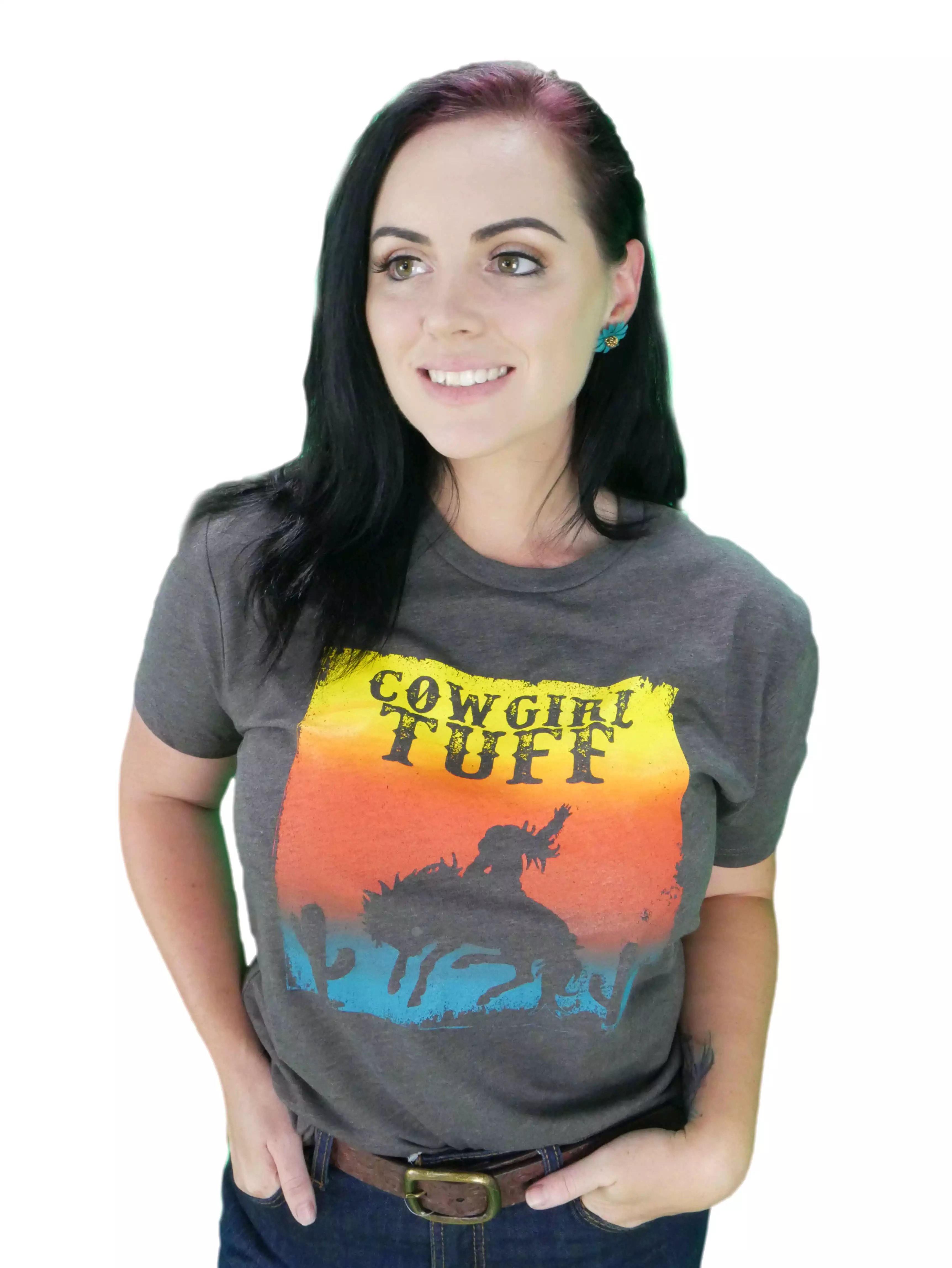 Women's Cowgirl Tuff - Sunset Graphic Tee