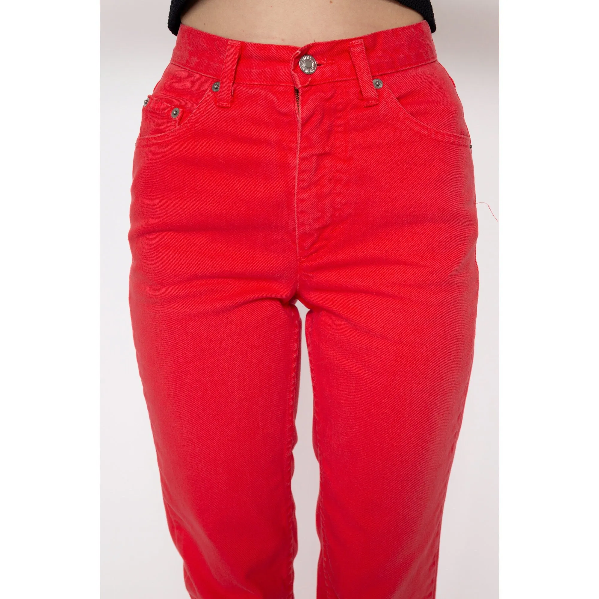 XXS 90s United Colors Of Benetton Coral Pink Jeans 23"