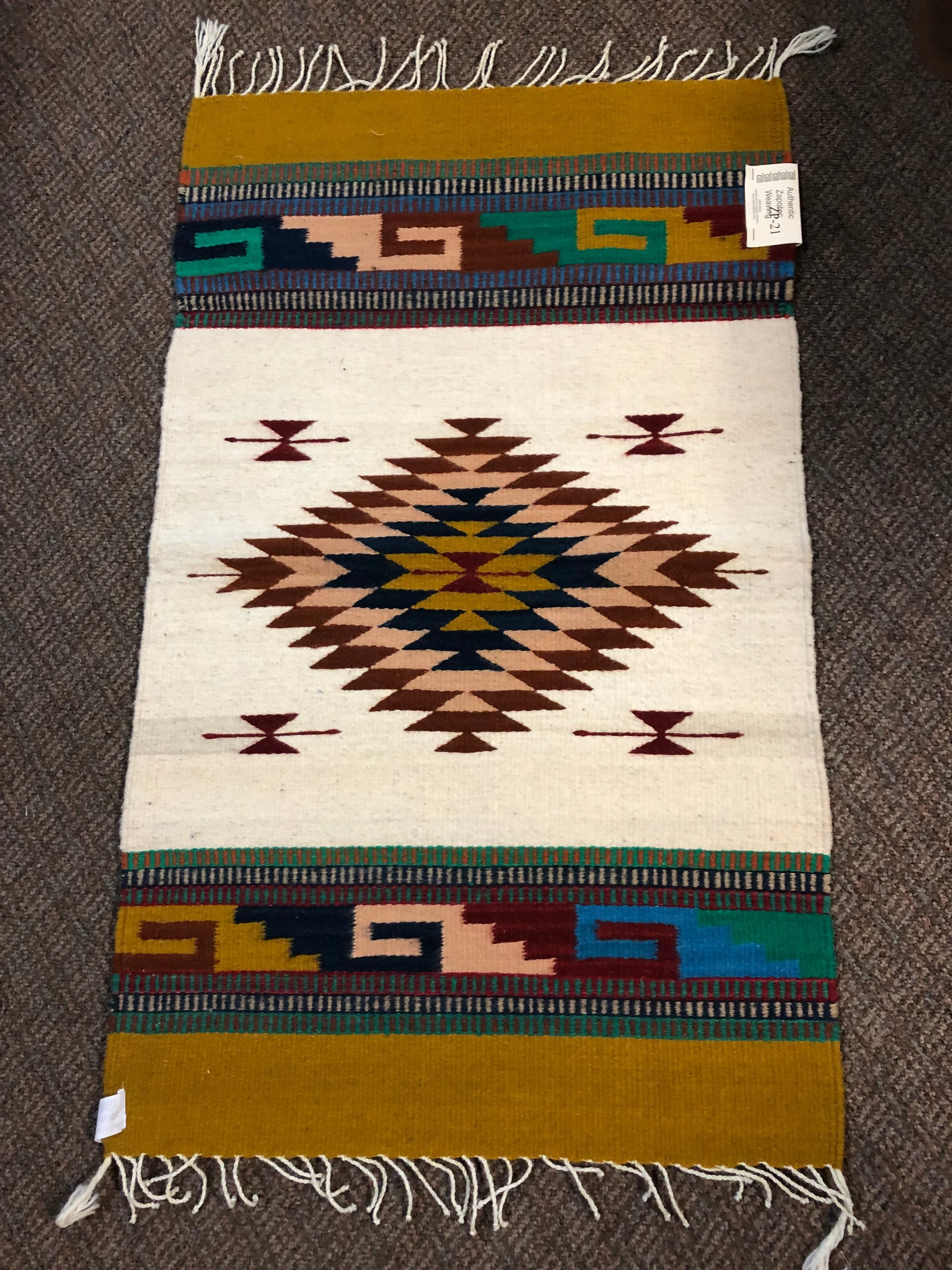 Zapotec handwoven wool mats, approximately 21” x 43” ZP21